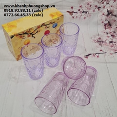 bộ 3 ly thủy tinh màu cao cấp - bộ 3 ly thủy tinh màu