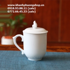 ly sứ có nắp Minh Long 0.3L - ca trà có nắp đậy sứ Minh Long