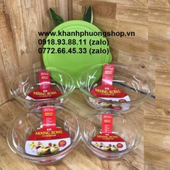 bộ 4 tô thủy tinh lock&lock - bộ 4 tô trộn thủy tinh lock&lock
