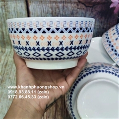 tô sứ hoa văn thổ cẩm - tô sứ 16cm