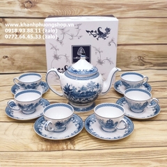 bộ ấm trà gốm sứ Minh Long Hoàng Cung Hồn Quê - bộ ấm trà gốm sứ Minh Long