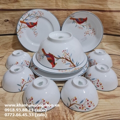 bộ tô chén dĩa Quả Đầu Mùa sứ Minh Long 16 món - bộ bàn ăn quả đầu mùa sứ minh long