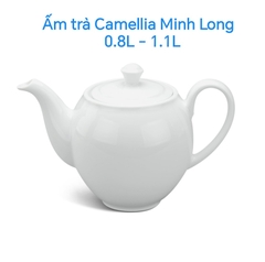 Ấm trà sứ trắng Minh Long 0.8L, 1.1L - bình trà sứ trắng minh long
