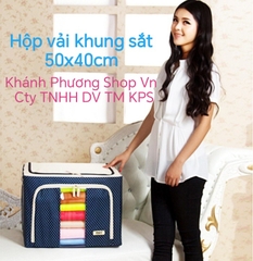 Hộp vải đựng chăn màn 50x40cm - hộp vải đựng quần áo, chăn màn