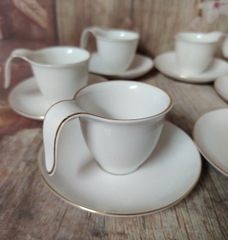 Bộ ấm trà Anh Vũ viền vàng 0.45L gốm sứ Minh Long