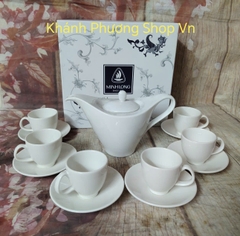 bộ ấm trà Anh Vũ gốm sứ Minh Long - bộ ấm trà sứ Minh Long