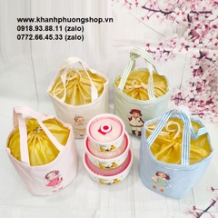 bộ 3 thố sứ có nắp - thố sứ có nắp
