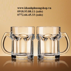 bộ 6 ly bia có quai cao cấp 400ml - bộ ly uống bia thuỷ tinh cao cấp