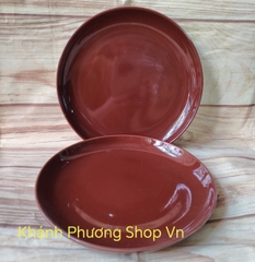 Dĩa sứ cao cấp màu Socola - dĩa sứ màu nâu socola