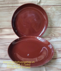 Dĩa sứ cao cấp màu Socola - dĩa sứ màu nâu socola