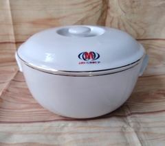 Thố cơm, thố canh sứ Minh Long 18cm viền vàng in logo quà tặng