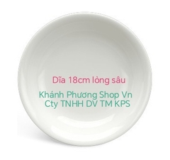 Combo 3 dĩa tròn 18cm lòng sâu gốm sứ Minh Long