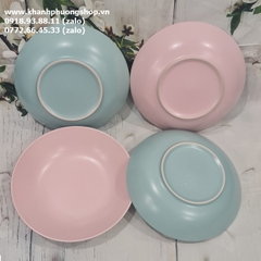 dĩa sứ tráng men cao cấp màu pastel - dĩa sứ tráng men cao cấp
