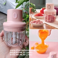 máy xay rau củ mini xài pin - máy xay tỏi ớt mini