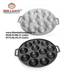 chảo gang đổ bánh khọt 8,10,12 lỗ - khuôn đổ bánh khọt 8,10,12 lỗ