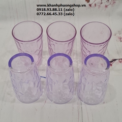 bộ 3 ly thủy tinh màu cao cấp - bộ 3 ly thủy tinh màu