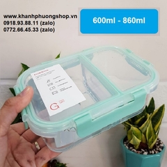 hộp thủy tinh lock&lock 2 ngăn - hộp thủy tinh 2 ngăn lock&lock