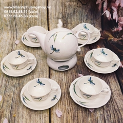 bộ ấm trà gốm sứ Minh Long - Bộ ấm trà sứ Minh Long