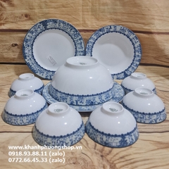 bộ bàn ăn cao cấp Vinh Quy Nhạt sứ Minh Long 13 món - bộ bàn ăn vinh quy nhạt sứ minh long