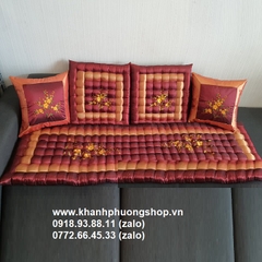 bộ nệm trải ghế salon gỗ - bộ nệm trải ghế gỗ