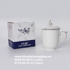 ly sứ có nắp Minh Long 0.3L - ca trà có nắp đậy sứ Minh Long