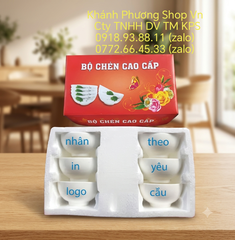 Bộ 6 chén sứ hộp xốp quà tặng cao cấp - nhận in logo theo yêu cầu