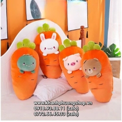 gối ôm carot hình thỏ và gấu 75cm - gối ôm cà rốt hình thỏ