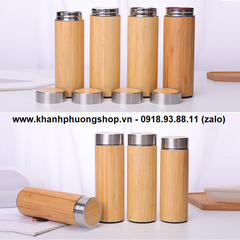 bình giữ nhiệt gỗ tre 450ml - bình giữ nhiệt gỗ