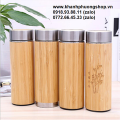 bình giữ nhiệt gỗ tre 450ml - bình giữ nhiệt gỗ