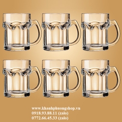 bộ 6 ly bia có quai cao cấp 400ml - bộ ly uống bia thuỷ tinh cao cấp