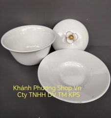 Bộ chén trà có nắp 0.18L gốm sứ Minh Long