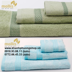 bộ 3 khăn tắm Mollis cao cấp cotton 100%