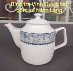 Ấm trà sứ Minh Long Vinh Quy Nhạt 1.1L - bình trà vinh quy nhạt