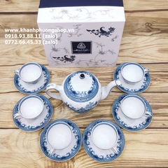 bộ ấm trà gốm sứ Minh Long Hoàng Cung Hồn Quê - bộ ấm trà gốm sứ Minh Long