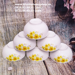chén sứ trắng hình hoa mai - chén sứ trắng