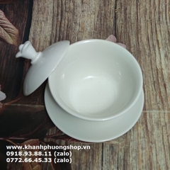 bộ chén uống trà Tulip sứ Minh Long 0.18L - bộ chén sứ uống trà có nắp minh long