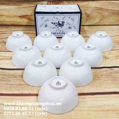 bộ 10 chén sứ trắng Minh Long - chén sứ Minh Long