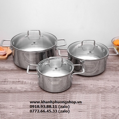 nồi inox 3 đáy Elmich xài bếp từ - nồi inox 3 đáy xài bếp từ