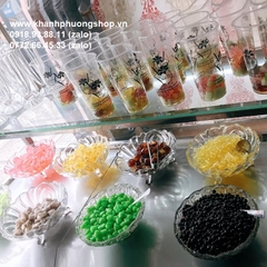 khay thủy tinh đựng topping trà sữa - khay thủy tinh