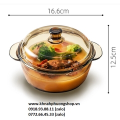 nồi thuỷ tinh có nắp 1L - thố thuỷ tinh có nắp 1L