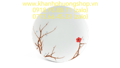 Dĩa lót chén 15cm Hồng Mai gốm sứ Minh Long