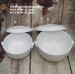 thố chưng yến sứ Minh Long 0.8L - thố chưng yến sứ minh long có nắp