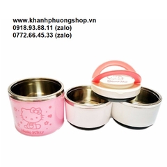 Hộp cơm giữ nhiệt 3 tầng mẫu hoạt hình - hộp cơm giữ nhiệt 3 tầng 1200ml