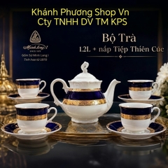 Bộ ấm trà Tiệp Thiên Cúc gốm sứ Minh Long 1.2L - bộ ấm trà mạ vàng gốm sứ minh long