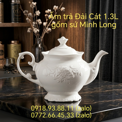Ấm trà Đài Cát gốm sứ Minh Long 1.3L - ấm trà sứ minh long
