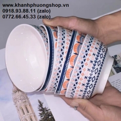 tô sứ hoa văn thổ cẩm - tô sứ 16cm