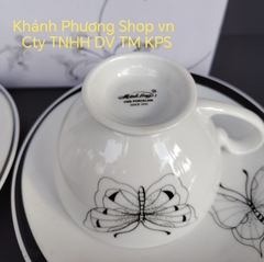 Bộ tách sứ uống trà Minh Long Hoàng Điệp