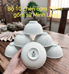 Bộ 10 chén cơm gốm sứ Minh Long size 12cm