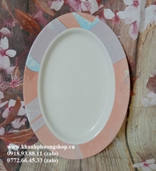 dĩa oval sứ Nhật cao cấp 32cm - dĩa hột xoài 32cm sứ nhật cao cấp