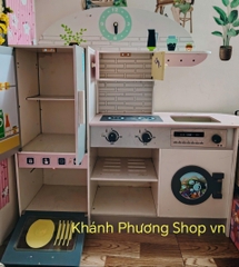 [Thanh lí hàng cũ] Kệ đồ chơi nhà bếp bằng gỗ 102x102x30cm